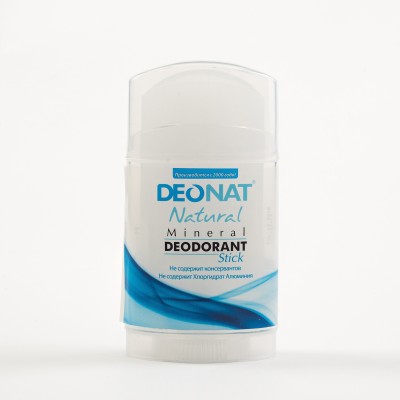 Дезодорант-кристалл «ДеоНат» чистый, стик плоский, вывинчивающийся (twist-up) на основе аммонийных квасцов