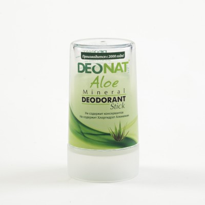 Дезодорант-кристалл «ДеоНат», с натуральным соком алоэ, стик зеленый